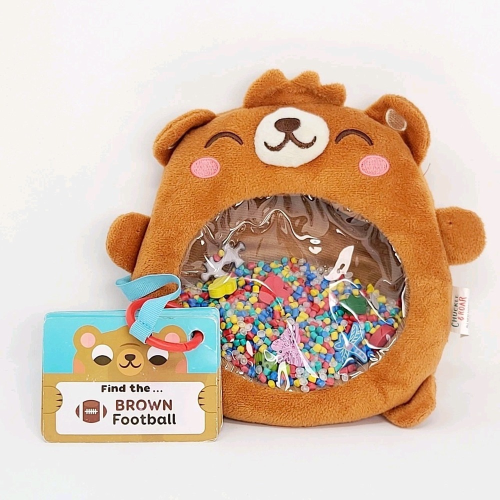 Chuckle & Roar Bear Sensory Seek & Find Plush I Spy Toy Activity Cards Included